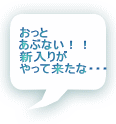 おっと　 あぶない！！ 新入りが やって来たな・・・